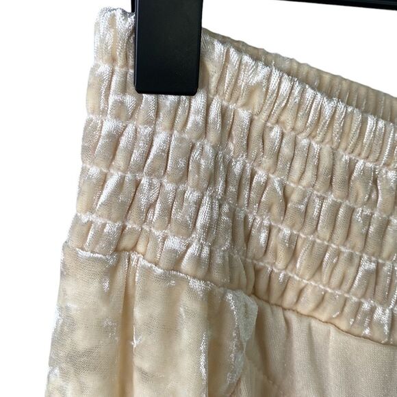 We Are HAH 1 Track Mind Crushed Velvet Jogger Pant in Almond Milk Slouchy Mesh - Picture 5 of 16